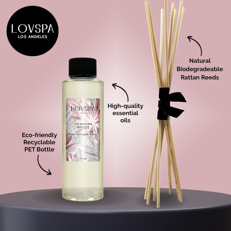 LOVSPA Hawaiian Breeze Diffuser Oil - Luxury Essential Oils for Diffuser Refill & Air Freshener Room Spray - Long-Lasting & Natural Home Fragrance, Scented Oil for Diffusers, USA Made, 4oz - Image 2